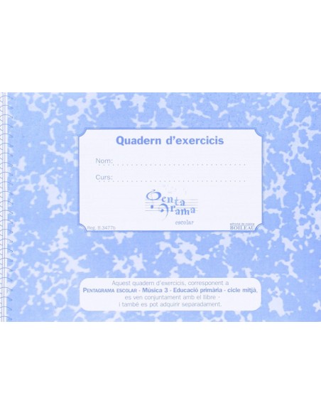 Pentagrama escolar quadern exercicis 3º curso